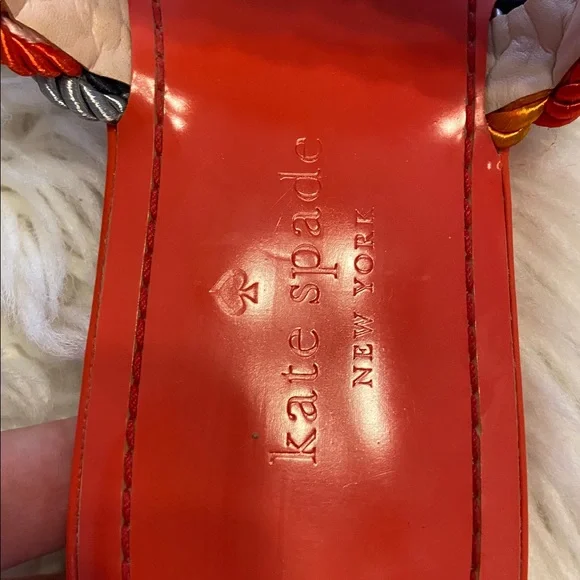 Kate Spade Red and Gray Braided Strap sandals size 8.5 excellent condition - Picture 12 of 12